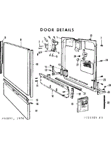 Door Details parts for Kenmore Dishwasher 587.721105 (587721105, 587 721105) from AppliancePartsPros.com