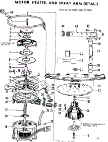 Motor, Heater & Spray Arm Details parts for Kenmore Dishwasher 587.721201 (587721201, 587 721201) from AppliancePartsPros.com