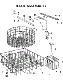 Rack Assemblies parts for Kenmore Dishwasher 587.721301 (587721301, 587 721301) from AppliancePartsPros.com