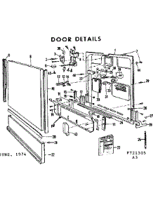 Door Details parts for Kenmore Dishwasher 587.721305 (587721305, 587 721305) from AppliancePartsPros.com