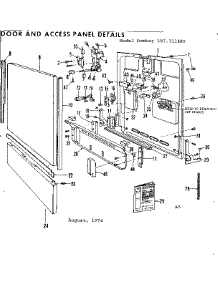 Door And Access Panel Details parts for Kenmore Dishwasher 587.721405 (587721405, 587 721405) from AppliancePartsPros.com
