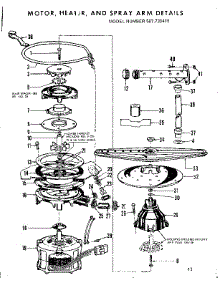 Motor, Heater And Spray Arm Details parts for Kenmore Dishwasher 587.730415 (587730415, 587 730415) from AppliancePartsPros.com
