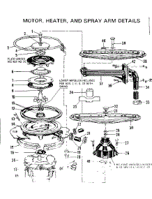 Motor, Heater, And Sprayarm Details parts for Kenmore Dishwasher 587.733100 (587733100, 587 733100) from AppliancePartsPros.com