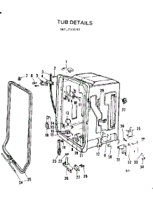 Tub Details parts for Kenmore Dishwasher 587.733102 (587733102, 587 733102) from AppliancePartsPros.com