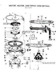 Motor Heater And Spray Arm Details parts for Kenmore Dishwasher 587.733102 (587733102, 587 733102) from AppliancePartsPros.com