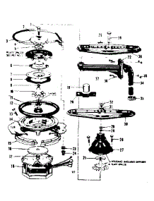 Motor, Heater, And Spray Arm Details parts for Kenmore Dishwasher 587.733202 (587733202, 587 733202) from AppliancePartsPros.com