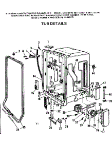 Tub Details parts for Kenmore Dishwasher 587.733300 (587733300, 587 733300) from AppliancePartsPros.com