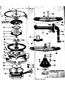 Motor, Heater, And Spray Arm Details parts for Kenmore Dishwasher 587.733302 (587733302, 587 733302) from AppliancePartsPros.com