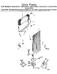 Unit Parts parts for Kenmore Refrigerator 253.8134101 (2538134101, 253 8134101) from AppliancePartsPros.com