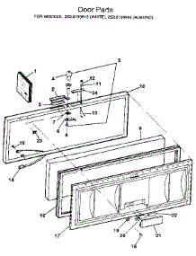 Door parts for Kenmore Freezer 253.8193683 (2538193683, 253 8193683) from AppliancePartsPros.com