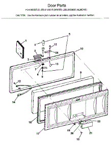 Door parts for Kenmore Freezer 253.8193685 (2538193685, 253 8193685) from AppliancePartsPros.com