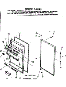 Door Parts parts for Kenmore Refrigerator 253.8607552 (2538607552, 253 8607552) from AppliancePartsPros.com