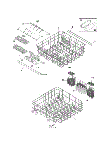 Racks parts for Kenmore Dishwasher 587.15389100A (58715389100A, 587 15389100A) from AppliancePartsPros.com