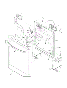 Door parts for Kenmore Dishwasher 587.15392100A (58715392100A, 587 15392100A) from AppliancePartsPros.com