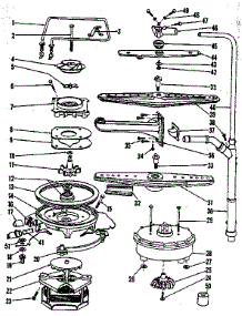 Motor, Heater, & Spray Arm Details parts for Kenmore Dishwasher 587.1550590 (5871550590, 587 1550590) from AppliancePartsPros.com