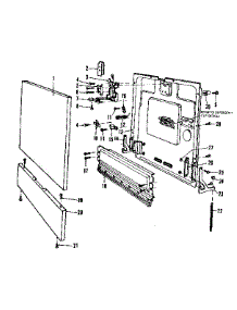 Door Details parts for Kenmore Dishwasher 587.155602 (587155602, 587 155602) from AppliancePartsPros.com