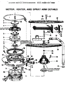 Motor Heater And Spray Arm Details parts for Kenmore Dishwasher 587.155800 (587155800, 587 155800) from AppliancePartsPros.com