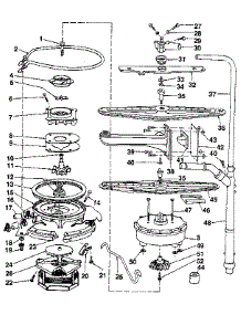 Motor, Heater, And Spray Arm Details parts for Kenmore Dishwasher 587.1558590 (5871558590, 587 1558590) from AppliancePartsPros.com