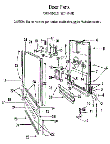 Door parts for Kenmore Dishwasher 587.1574590 (5871574590, 587 1574590) from AppliancePartsPros.com