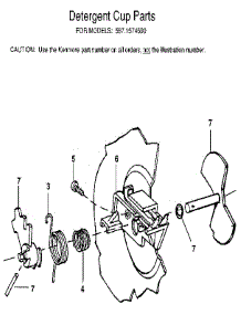 Detergent Cup parts for Kenmore Dishwasher 587.1574590 (5871574590, 587 1574590) from AppliancePartsPros.com