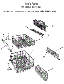 Rack parts for Kenmore Dishwasher 587.1574590 (5871574590, 587 1574590) from AppliancePartsPros.com