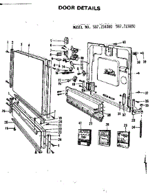 Door Details parts for Kenmore Dishwasher 587.158300 (587158300, 587 158300) from AppliancePartsPros.com