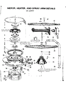 Motor Heater And Spray Arm Details parts for Kenmore Dishwasher 587.158302 (587158302, 587 158302) from AppliancePartsPros.com