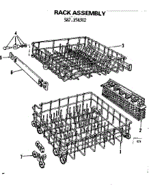 Rack Assembly parts for Kenmore Dishwasher 587.158302 (587158302, 587 158302) from AppliancePartsPros.com
