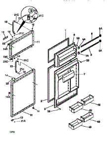 Doors parts for Kenmore Refrigerator 253.9366442 (2539366442, 253 9366442) from AppliancePartsPros.com