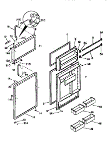 Door parts for Kenmore Refrigerator 253.9366481 (2539366481, 253 9366481) from AppliancePartsPros.com