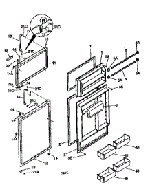 Doors parts for Kenmore Refrigerator 253.9366483 (2539366483, 253 9366483) from AppliancePartsPros.com