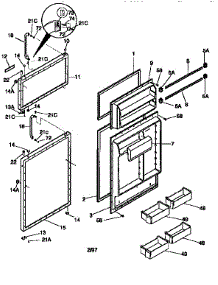Doors parts for Kenmore Refrigerator 253.9366725 (2539366725, 253 9366725) from AppliancePartsPros.com