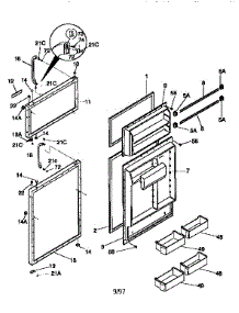 Doors parts for Kenmore Refrigerator 253.9366726 (2539366726, 253 9366726) from AppliancePartsPros.com