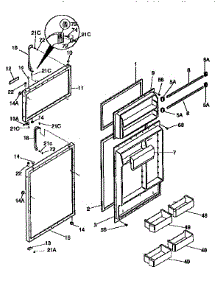Doors parts for Kenmore Refrigerator 253.9366741 (2539366741, 253 9366741) from AppliancePartsPros.com