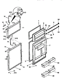 Doors parts for Kenmore Refrigerator 253.9366743 (2539366743, 253 9366743) from AppliancePartsPros.com
