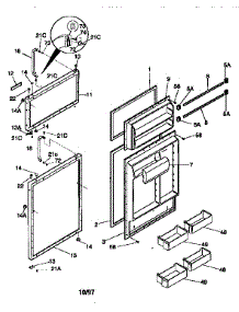 Doors parts for Kenmore Refrigerator 253.9366747 (2539366747, 253 9366747) from AppliancePartsPros.com