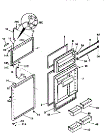 Doors parts for Kenmore Refrigerator 253.9366783 (2539366783, 253 9366783) from AppliancePartsPros.com