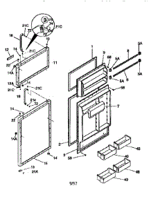 Doors parts for Kenmore Refrigerator 253.9366786 (2539366786, 253 9366786) from AppliancePartsPros.com