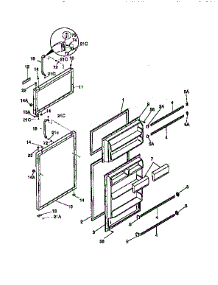 Door parts for Kenmore Refrigerator 253.9368440 (2539368440, 253 9368440) from AppliancePartsPros.com