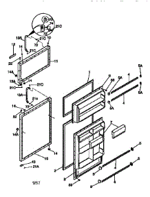 Doors parts for Kenmore Refrigerator 253.9368442 (2539368442, 253 9368442) from AppliancePartsPros.com