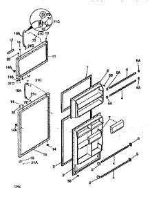 Doors parts for Kenmore Refrigerator 253.9368722 (2539368722, 253 9368722) from AppliancePartsPros.com