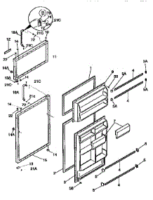 Doors parts for Kenmore Refrigerator 253.9368741 (2539368741, 253 9368741) from AppliancePartsPros.com