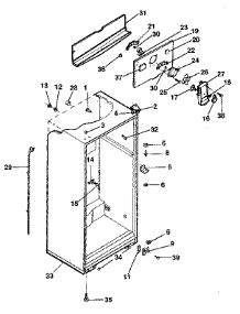 Cabinet parts for Kenmore Refrigerator 253.9600103 (2539600103, 253 9600103) from AppliancePartsPros.com