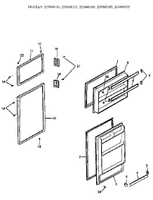 Door parts for Kenmore Refrigerator 253.9600105 (2539600105, 253 9600105) from AppliancePartsPros.com