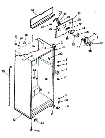 Cabinet parts for Kenmore Refrigerator 253.9600180 (2539600180, 253 9600180) from AppliancePartsPros.com