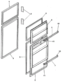 Door parts for Kenmore Refrigerator 253.9600191 (2539600191, 253 9600191) from AppliancePartsPros.com
