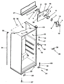 Cabinet parts for Kenmore Refrigerator 253.9605010 (2539605010, 253 9605010) from AppliancePartsPros.com