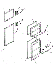 Door parts for Kenmore Refrigerator 253.9605020 (2539605020, 253 9605020) from AppliancePartsPros.com