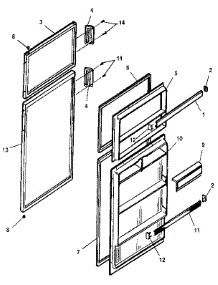 Door parts for Kenmore Refrigerator 253.9618101 (2539618101, 253 9618101) from AppliancePartsPros.com
