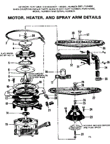 Motor, Heater, And Spray Arm Details parts for Kenmore Dishwasher 587.715410 (587715410, 587 715410) from AppliancePartsPros.com